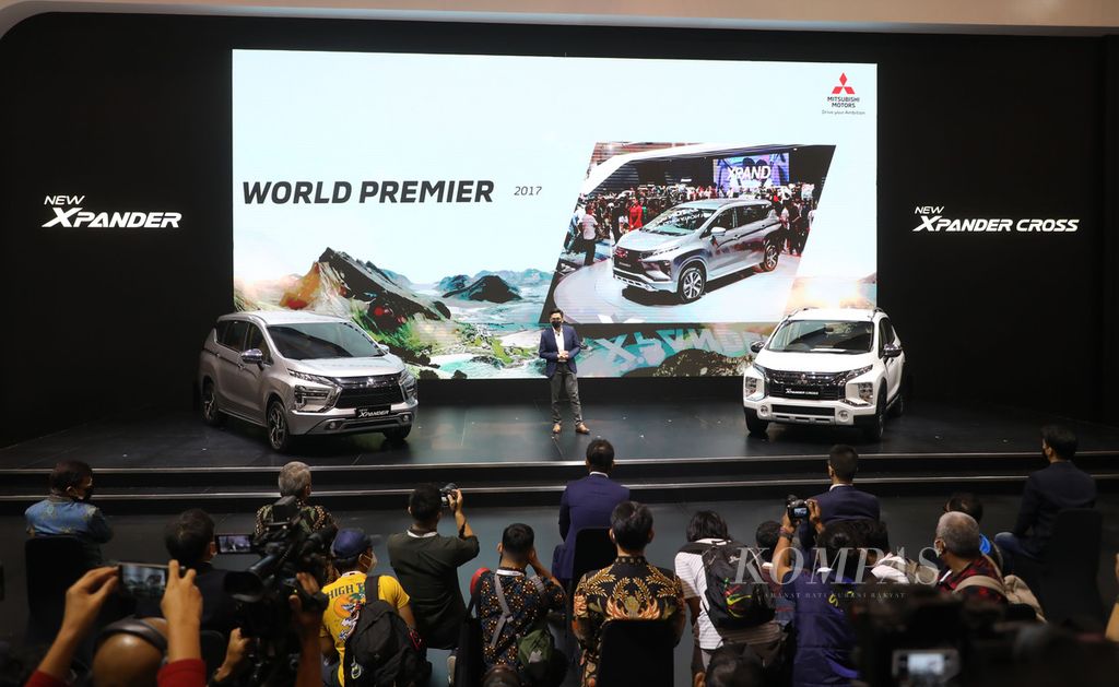 Peluncuran New Xpander dan New Xpander Cross di ajang GIIAS 2021 di ICE BSD, Tangerang, Banten, Kamis (11/11/2021). Terdapat sejumlah perubahan dan pengembangan model baru ini.