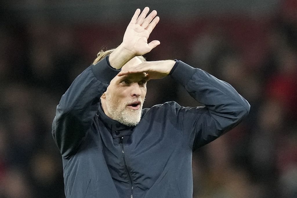 The expression of Bayern Munich coach Thomas Tuchel after the first match against Arsenal in the quarterfinals of the Champions League at Emirates Stadium, London, England on Tuesday (9/4/2024).