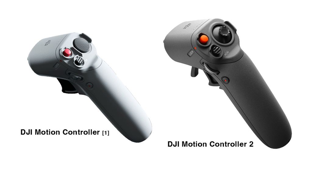 DJI Motion Controller 2 (kanan) versi terbaru pengontrol gerak DJI Avata, pengembangan dari Motion Controller sebelumnya. 
