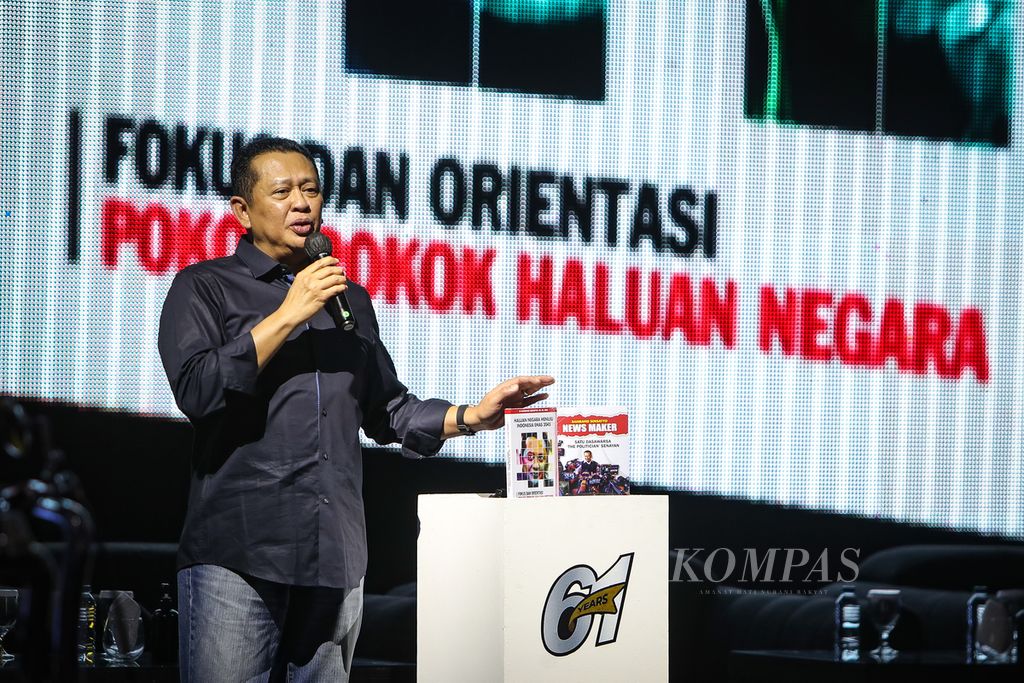 Ketua MPR Bambang Soesatyo meluncurkan buku karyanya dan karya rekan-rekannya di kawasan SCBD, Jakarta, Minggu (10/9/2023). 