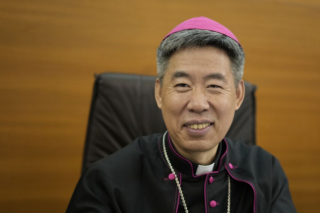 Bishop Shanghai Joseph Shen Bin spoke at an international conference to celebrate the First Council of the Catholic Church in China, held at the Pontifical Urbaniana University in Rome, Italy, on May 21, 2024.
