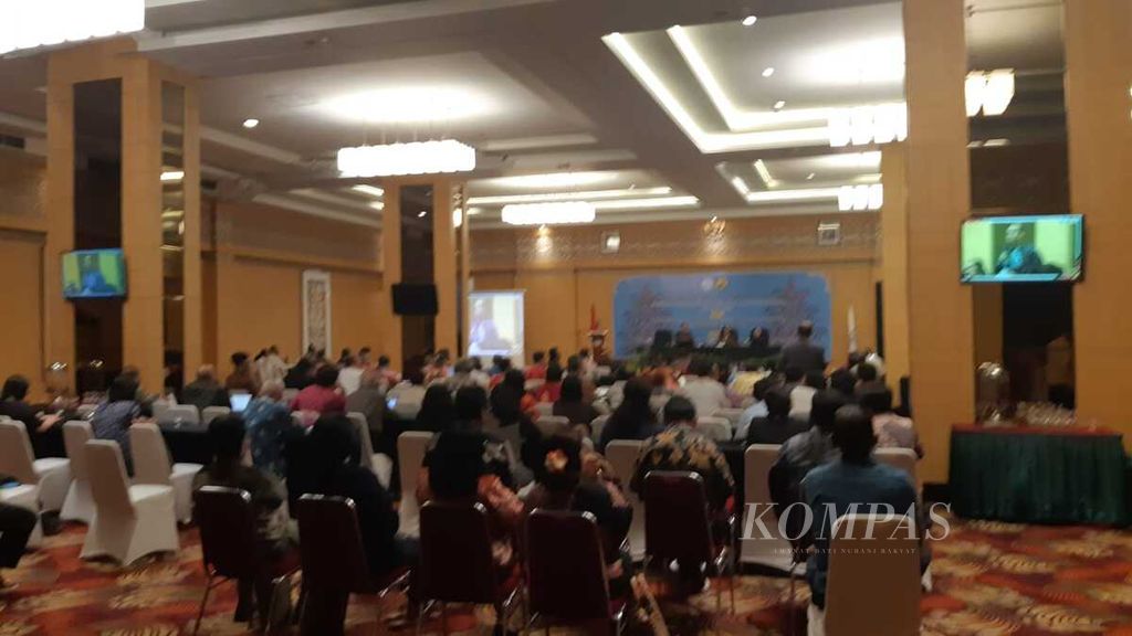 Suasana Konferensi Gereja dan Masyarakat (KGM) Persekutuan Gereja-gereja di Indonesia (PGI) 2023 yang diselenggarakan di Kota Palangkaraya, Kalimantan Tengah, Kamis (9/11/2023).