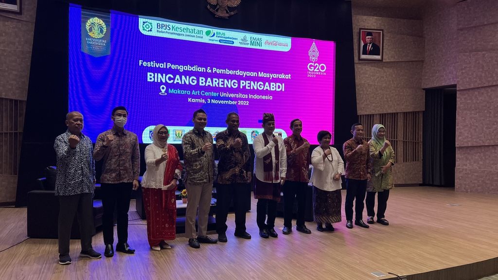 Bincang Bareng Pengabdi dalam acara Festival Pengabdian dan Pemberdayaan Masyarakat UI 2022 di Universitas Indonesia, Depok, Jawa Barat, Kamis (3/11/2022)