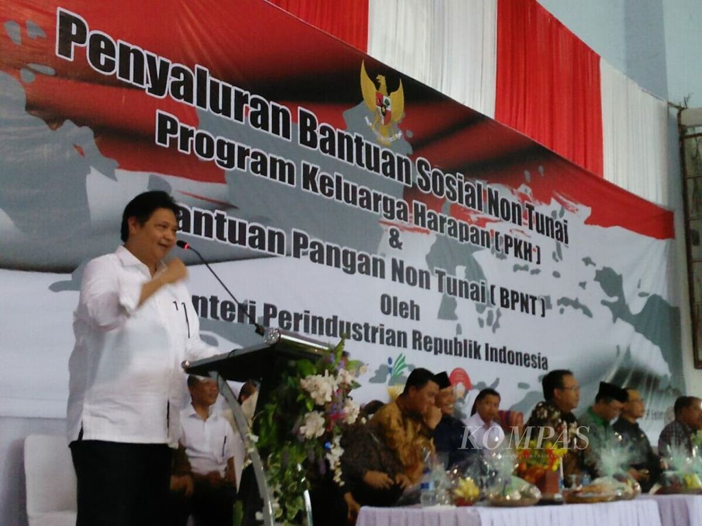 Airlangga Hartarto, Selasa (19/2/2019) di Mataram, Lombok, Nusa Tenggara Barat.