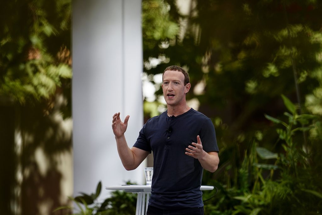 CEO Meta Mark Zuckerberg berbicara pada sebuah konferensi di Menlo Park, California, Amerika Serikat, Rabu (27/9/2023), 