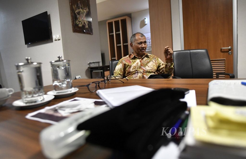 Ketua Komisi Pemberantasan Korupsi (KPK) Agus Rahardjo saat ditemui di ruang kerjanya di Gedung Merah Putih KPK, Jakarta, Rabu (18/12/2019). 