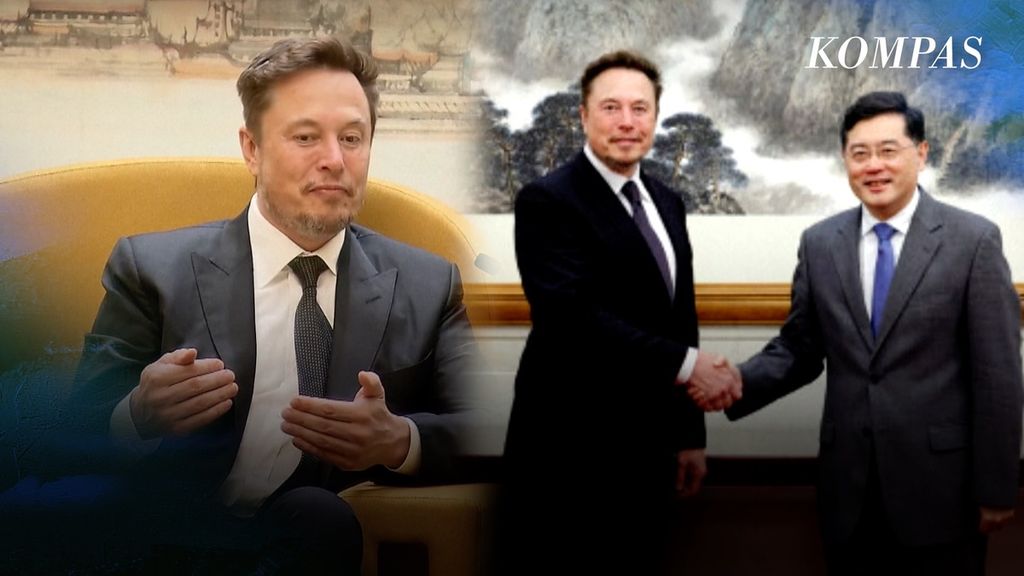 Konglomerat Amerika Serikat, Elon Musk, mengadakan lawatan ke China, Selasa (30/5/2023). Setelah mendarat di Beijing dengan pesawat pribadinya, Musk disambut Menteri Luar China Qin Gang.