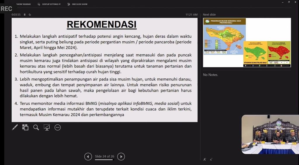Tangkapan layar dari tayangan jumpa pers di Balai Besar MKG III Denpasar, Kuta, Badung, Jumat (22/3/2024).