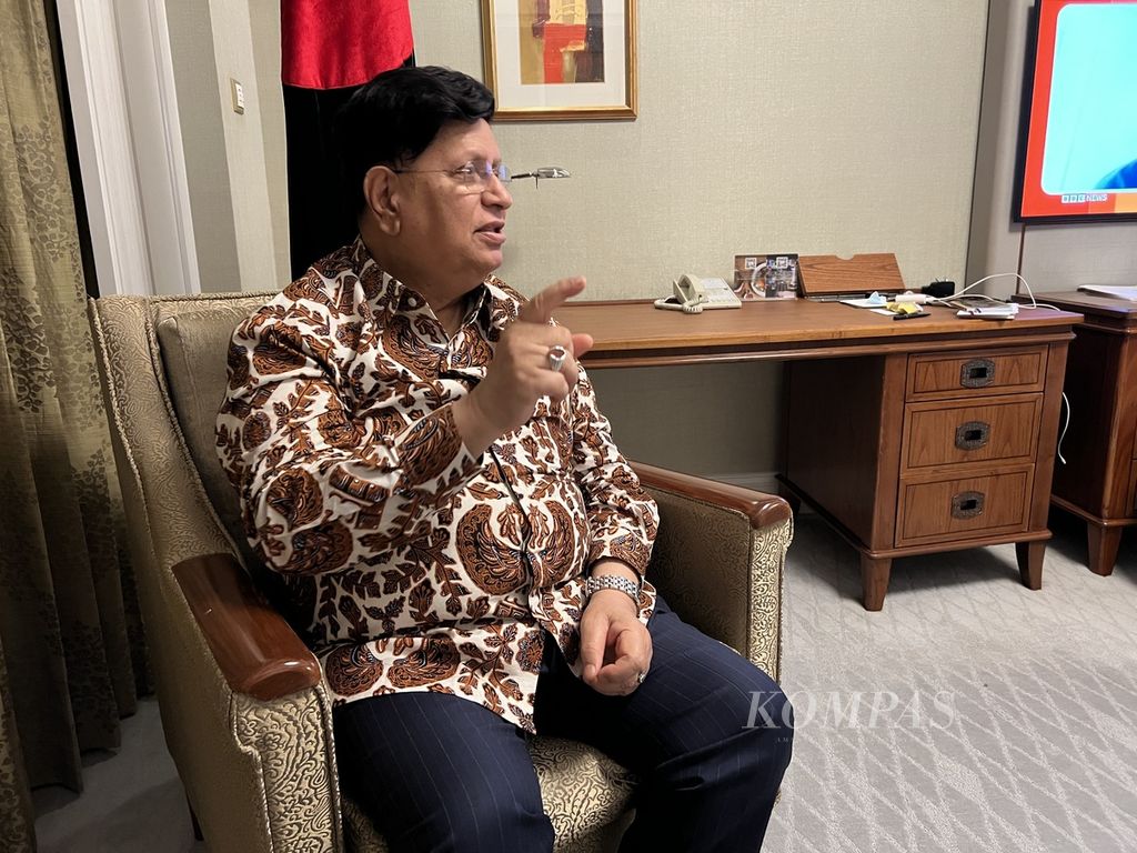 Wawancara khusus Harian Kompas dengan Menteri Luar Negeri Bangladesh Dr AK Abdul Momen, di Jakarta, Sabtu (15/7/2023).
