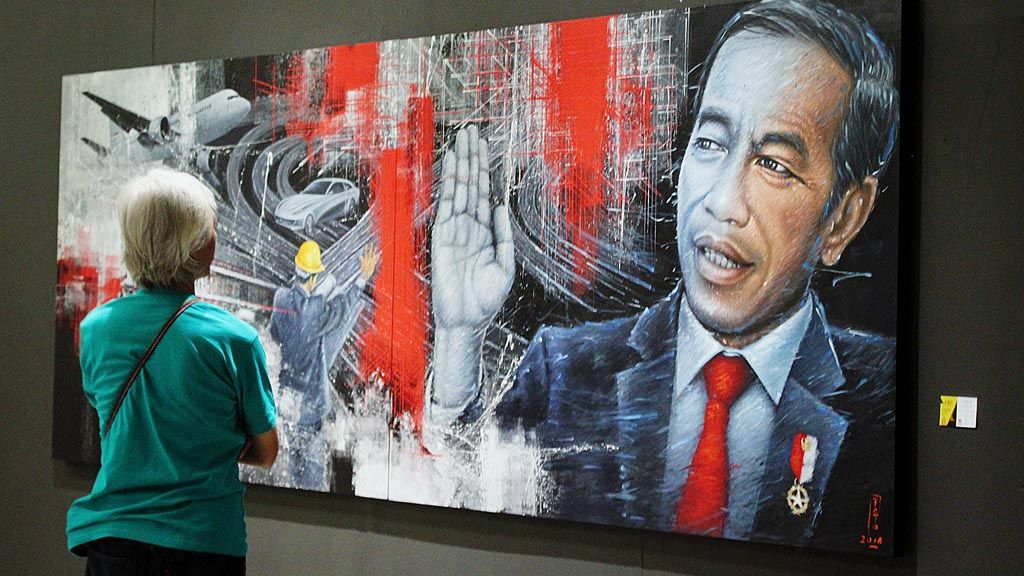Lukisan karya Tato Kastareja dalam pameran Standing with The Masters, 17-21 Januari 2018 di Jababeka Convention Center, Cikarang, Jawa Barat.