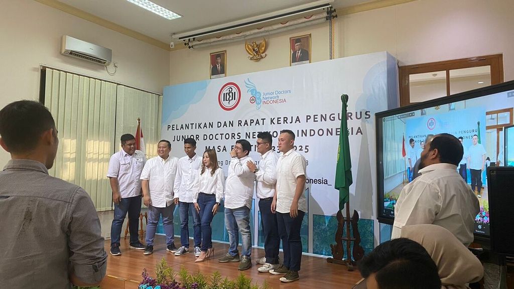 Acara pelantikan kepengurusan baru JDN Indonesia, Minggu (30/7/2023), di Jakarta.