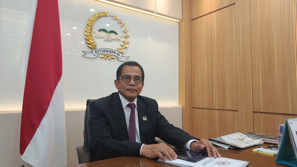 Secretary General of the House of Representatives, Indra Iskandar, was interviewed in his office at the Parliament Complex in Central Jakarta on Tuesday (4/10/2022).