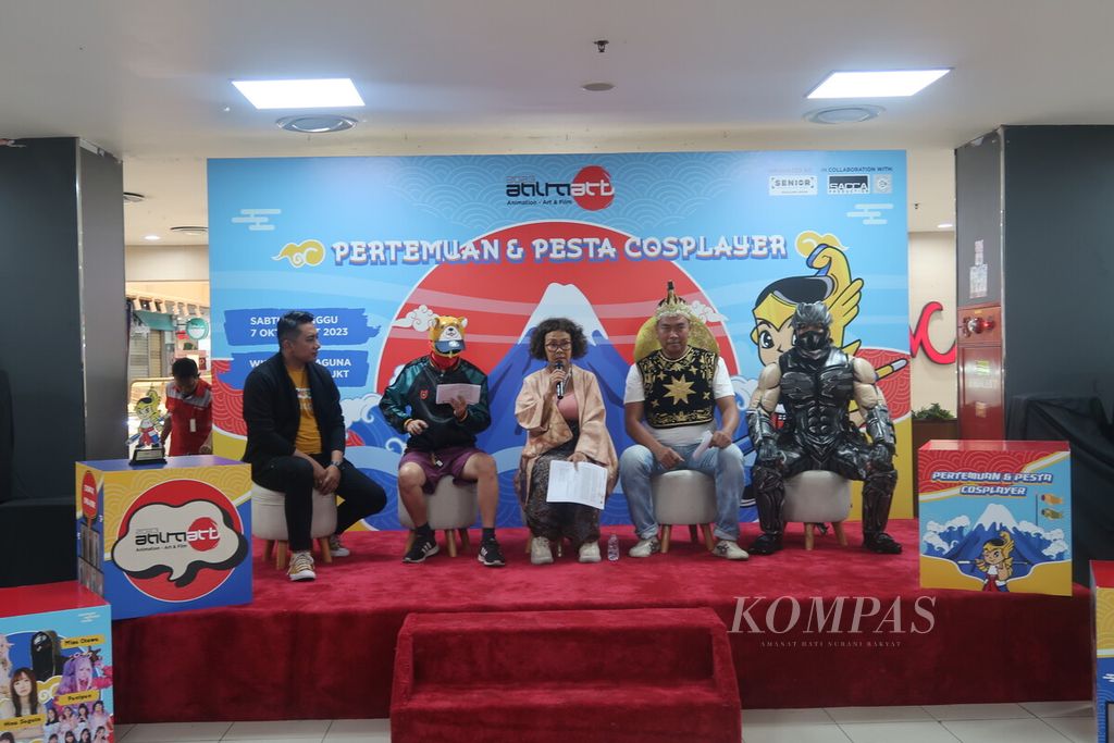 Suasana konferensi pers Animart Indonesia 2023 di Jakarta, Rabu (4/10/2023).