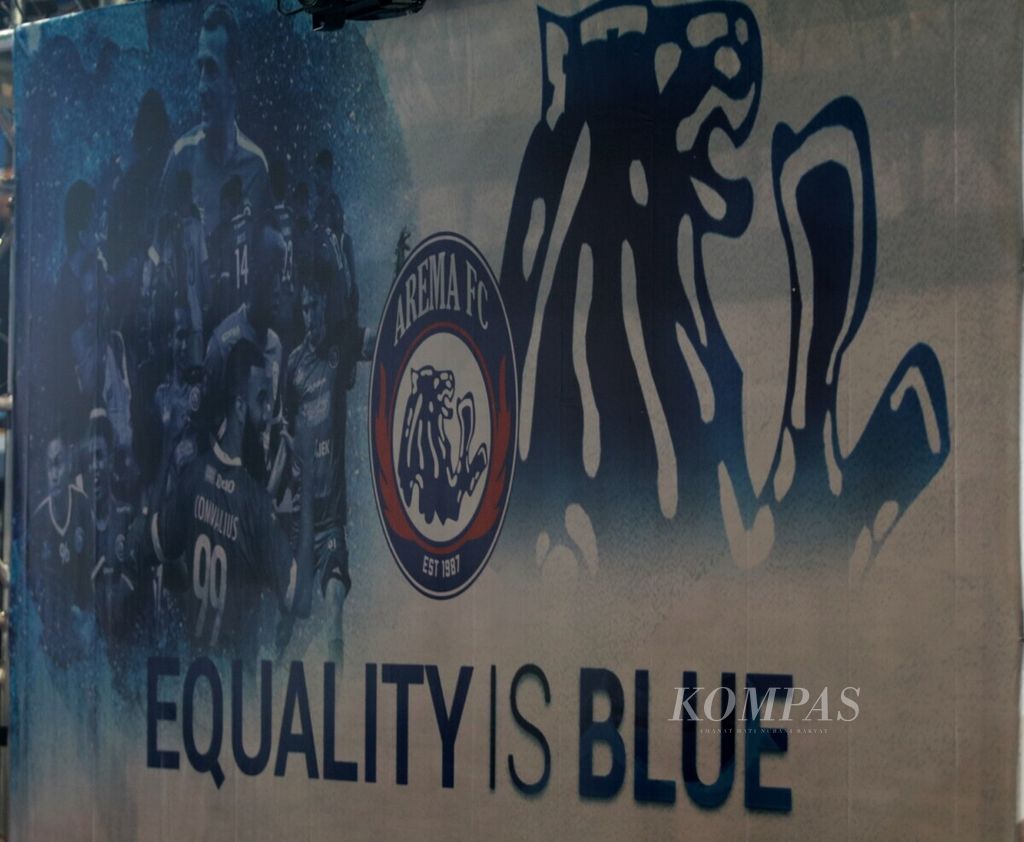 Moto terbaru arema untuk kompetisi 2019, yaitu <i>equality is blue.</i>