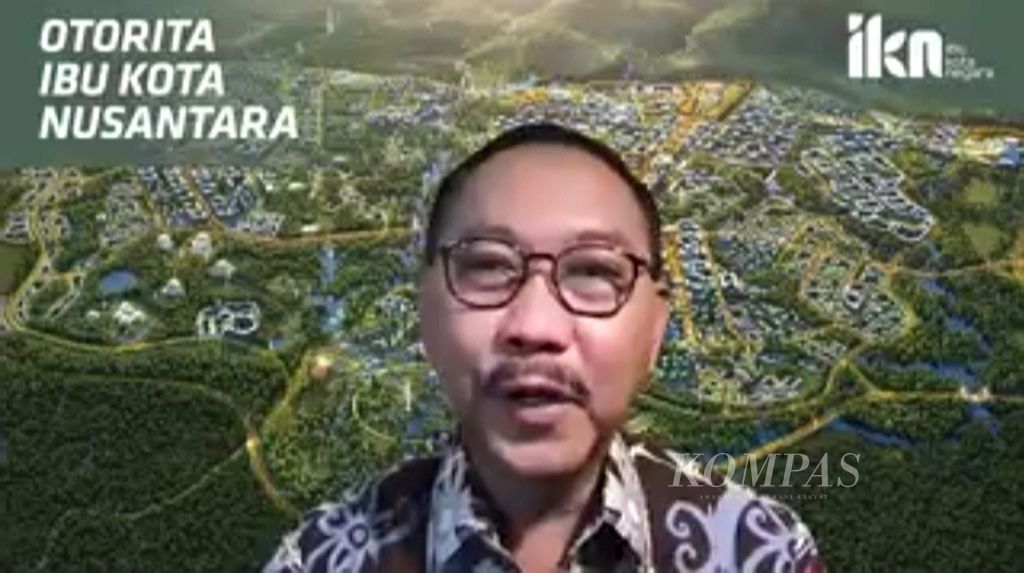 Kepala Badan Otorita Ibu Kota Negara Bambang Susantono saat hadir dalam acara diskusi daring bertajuk ”Tantangan Pembangunan Ibu Kota Negara; Pengembangan Wilayah dan Tata Ruang” pada Rabu (15/6/2022).