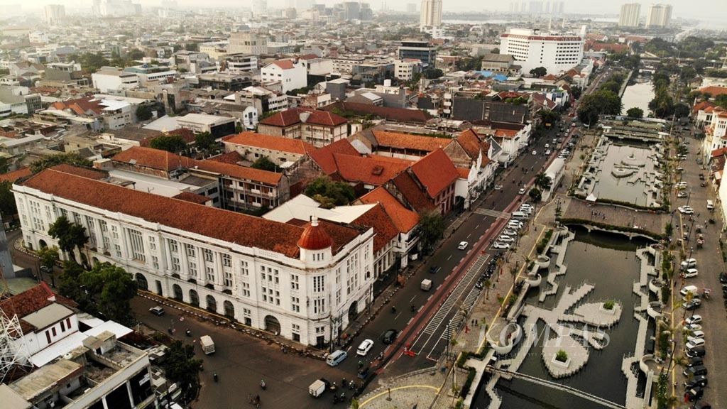 Kota Tua, Jakarta Barat, Jumat (25/1/2019). Kawasan cagar budaya ini menjadi salah satu tujuan wisata kota di DKI Jakarta. 