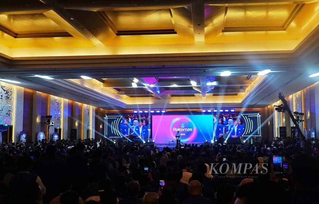 The atmosphere of the opening ceremony of the National Mandate Party (PAN) National Coordination Meeting at the JS Luwansa Hotel, Kuningan, Jakarta, Thursday (9/5/2024).