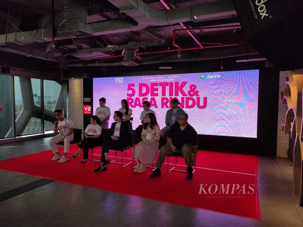 Konferensi pers serial <i>5 Detik & Rasa Rindu</i> diselenggarakan di Jakarta, Jumat (25/8/2023).