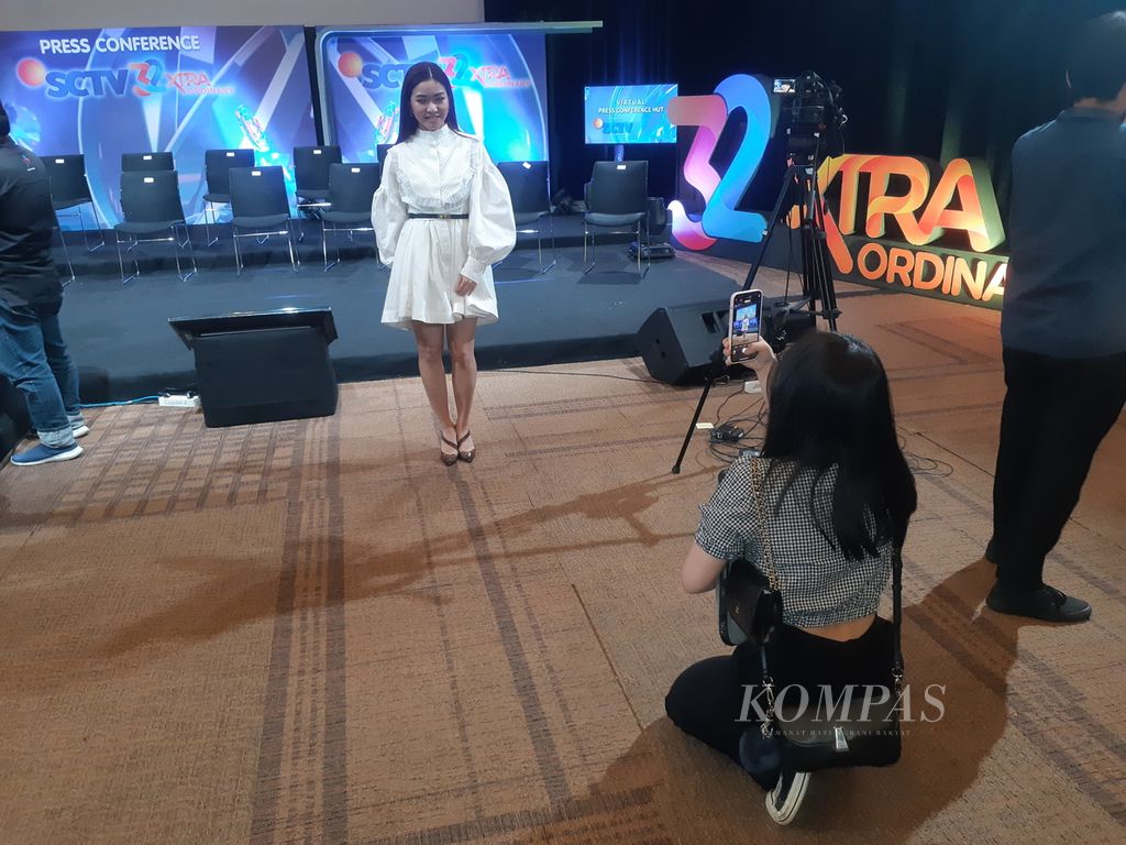 Elma Dae yang akan mengisi Hari Ulang Tahun SCTV 32 XtraOrdinary berpose di Jakarta, Selasa (9/8/2022).