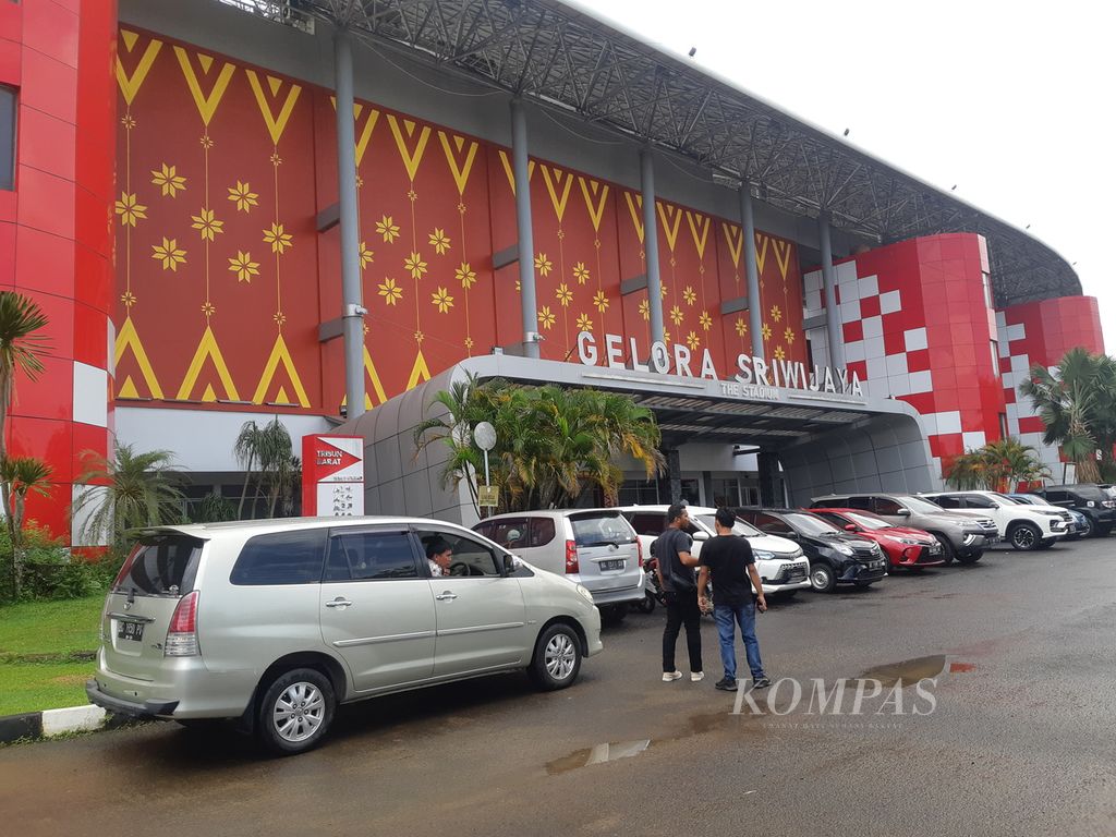 Kondisi Stadion Gelora Sriwijaya di Kompleks Jakabaring Sport City, Palembang, Sumatera Selatan, Kamis (9/3/2023). Stadion ini akan menjadi salah satu tempat pertandingan untuk perhelatan Piala Dunia FIFA U-20 pada Mei 2023.