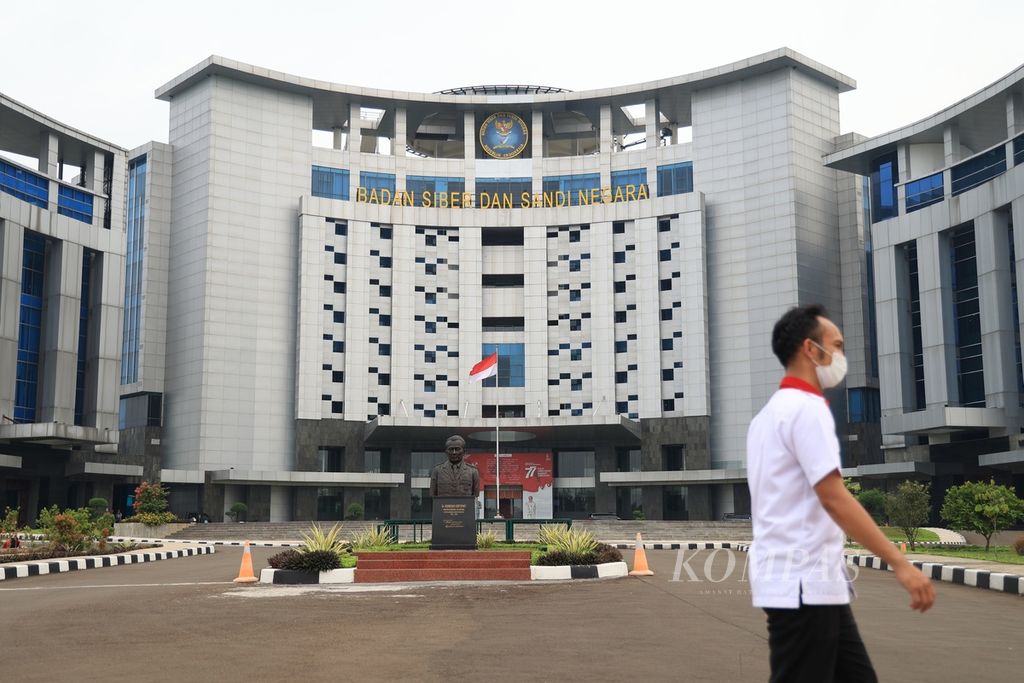 Suasana di kantor Badan Siber dan Sandi Negara (BSSN) di Sawangan, Depok, Jawa Barat, Selasa (13/9/2022). 