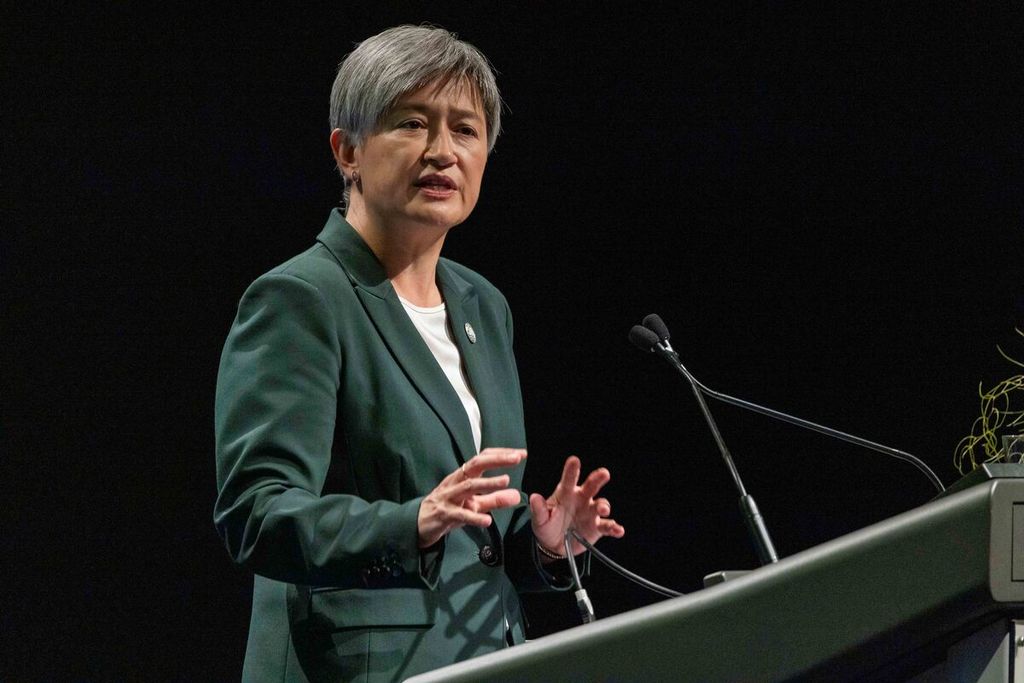 Menteri Luar Negeri Australia Penny Wong pada KTT Istimewa ASEAN Australia di Melbourne, Australia, Senin, 4 Maret 2024. 