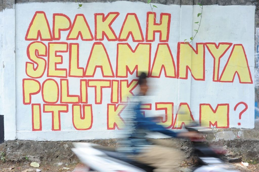 Sebuah media mural politik di kawasan Ragunan, Jakarta.