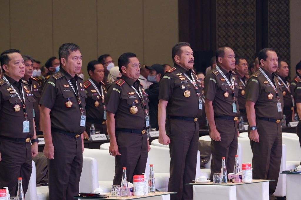Jaksa Agung ST Burhanuddin dalam Rapat Kerja Nasional Kejaksaan tahun 2023, Rabu (4/1/2023). 