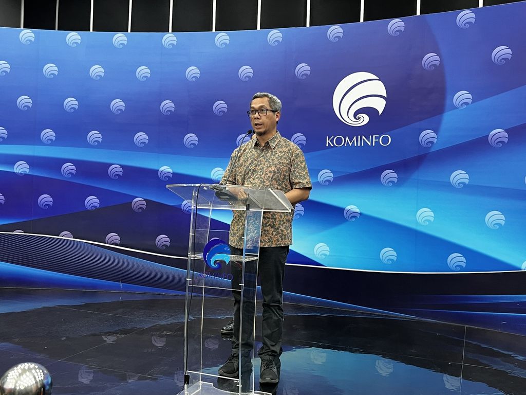 Direktur Jenderal Informasi dan Komunikasi Publik Kemenkominfo Usman Kansong di Jakarta, Jumat (23/3/2023).