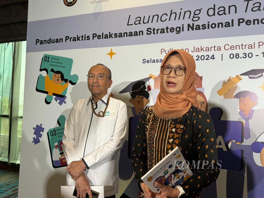 The atmosphere of the launch of the Practical Guide for Implementing the National Strategy for Preventing Child Marriage (Stranas PPA) in the Regions, Tuesday (30/4/2024), in Jakarta.