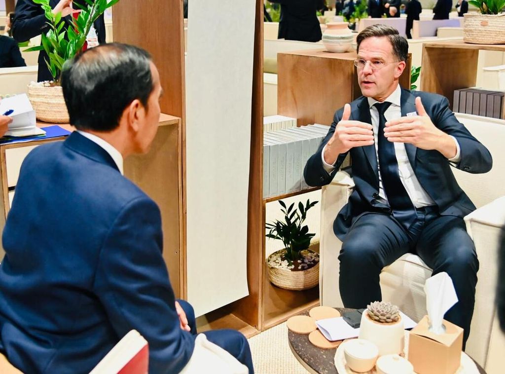 President Joko Widodo conducted a bilateral meeting with Dutch Prime Minister Mark Rutte on the sidelines of the COP28 Summit in Dubai, United Arab Emirates, on Friday (1/12/2023).