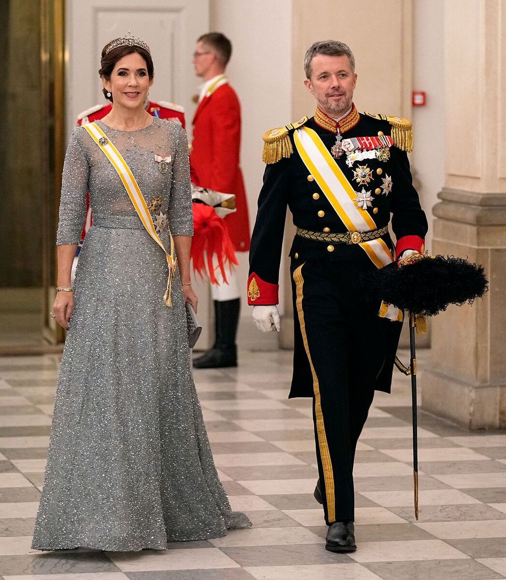 Mary dan Frederik ketika masih berstatus Putri dan Putra Mahkota Denmark dalam sebuah acara di Istana Christiansborg, Kopenhagen, Denmark, pada 6 November 2023.