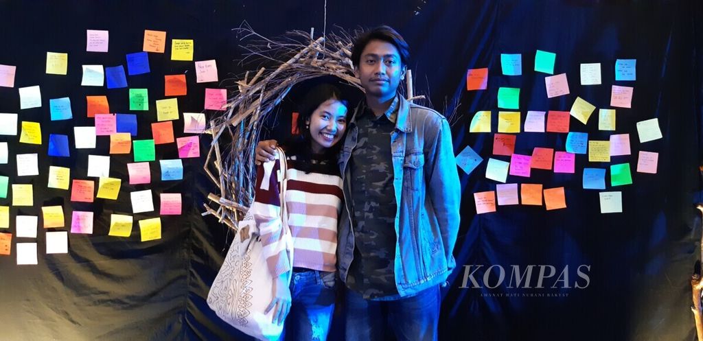 Pasangan berbahagia yang hadir dalam Festival Melupakan Mantan 2020 pada pertengahan Februari 2020 di Yogyakarta. 