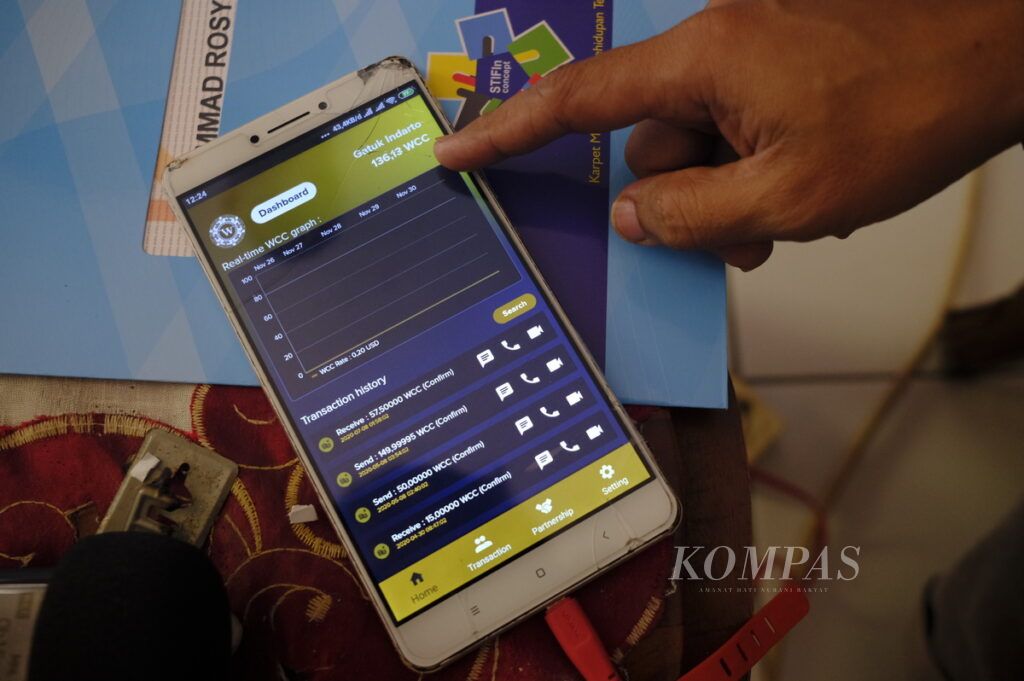 Tampilan aplikasi WinCash Wallet milik Gatuk Indarto yang telah nonaktif saat diakses pada Rabu (1/12/2021). Aplikasi itu adalah dompet digital tempat aset kripto WinCash Coin ditransaksikan.