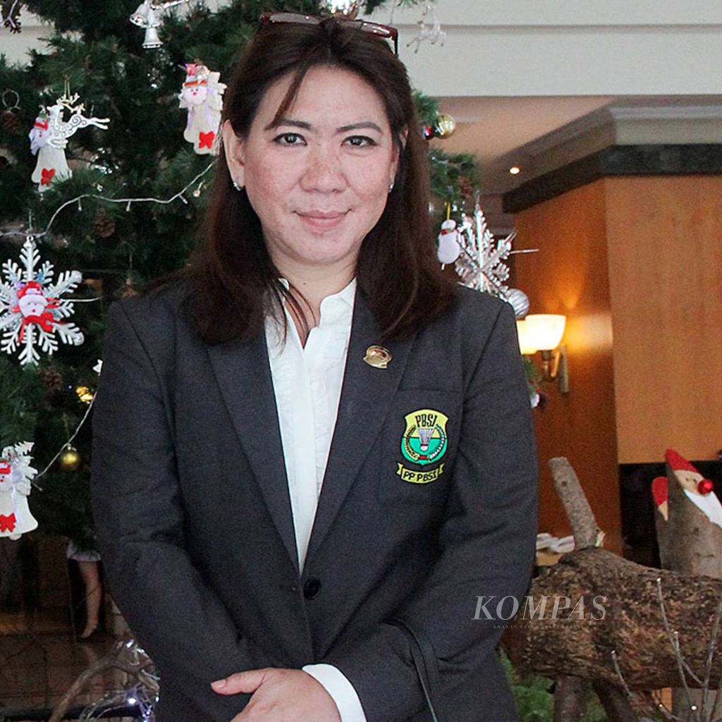 Susy Susanti, mantan atlet bulu tangkis Indonesia saat ditemui di Century Park Hotel, Jakarta, Jumat (15/12).