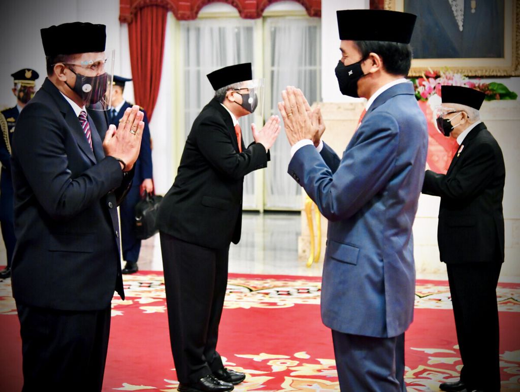 Presiden Joko Widodo melantik lima wakil menteri Kabinet Indonesia Maju untuk sisa masa jabatan periode 2019-2024 pada Rabu (23/12/2020) di Istana Negara, Jakarta. 