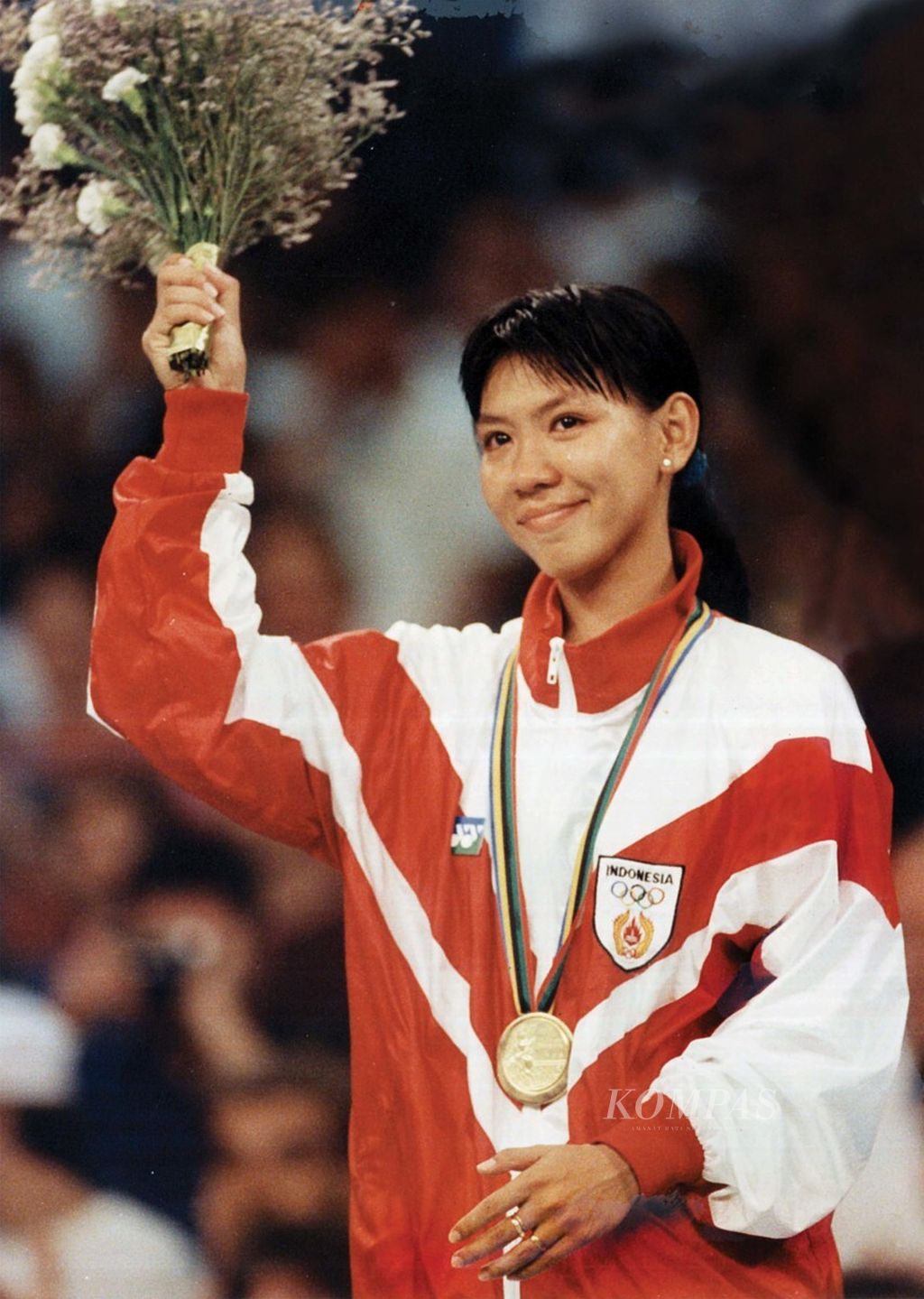 Atlet bulu tangkis Indonesia saat menjuarai Olimpiade Barcelona 1992