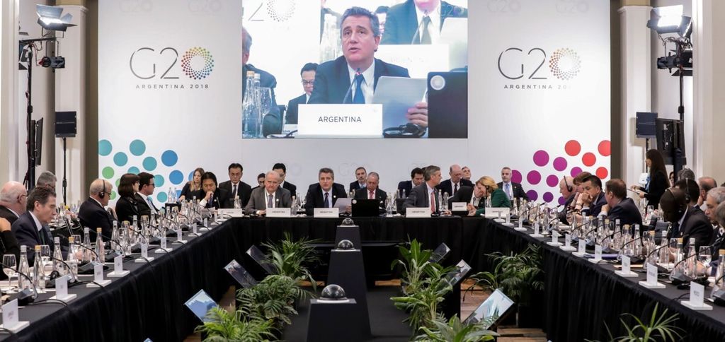 Suasana pertemuan para menteri pertanian anggota G20 yang digelar di Buenos Aires, Argentina, Sabtu (28/7/2018). Para menteri, antara lain, mengecam proteksionisme dan menggagas perlunya reformasi Organisasi Perdagangan Dunia (WTO).