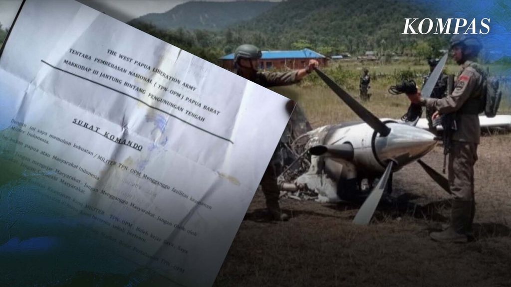 KKB Pimpinan Egianus Kogoya Tinggalkan Surat di TKP Pembakaran Pesawat Susi Air 