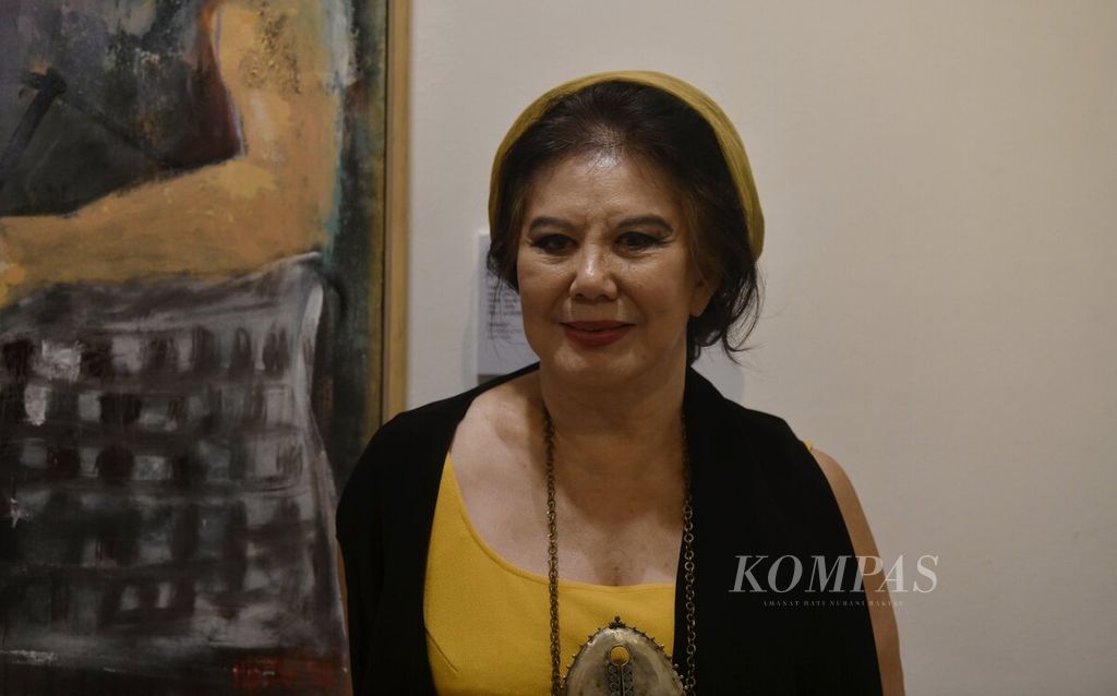 Agnes Budhisurya saat menjadi salah satu pengisi acara Hadiprana Fashion Festival 2023 yang mengusung tema "The Colorful Ramadhan" di Mitra Hadiprana, Jakarta, Selasa (28/3/2023). 