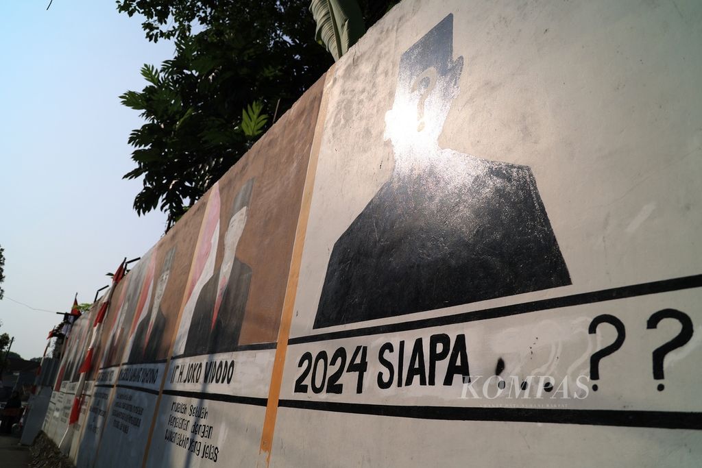 Mural foto-foto presiden RI tergambar di kawasan Cibuluh, Bogor, Sabtu (6/8/2022). Pemerintah bersama DPR, DKPP, KPU, dan Bawaslu memutuskan bahwa Pemilu Presiden-Wakil Presiden serta anggota DPR, DPD, dan DPRD akan diselenggarakan serentak pada 14 Februari 2024. 