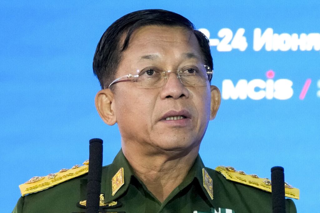 Pemimpin junta myanmar, Jenderal Besar Min Aung Hlaing.