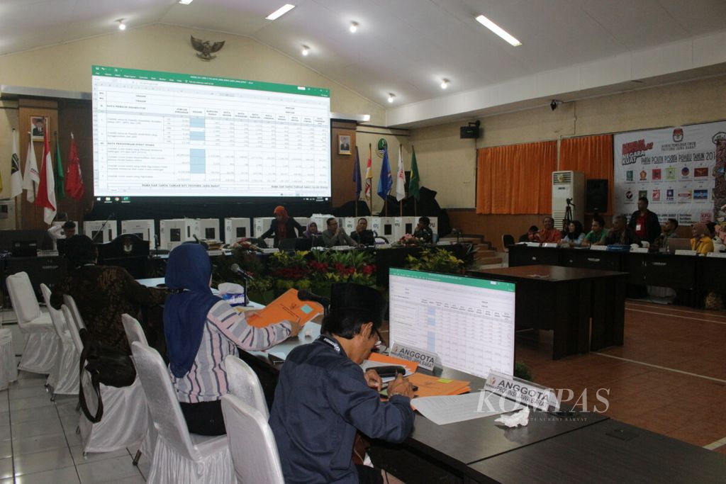 Rekapitulasi pilpres 2019 di KPU Jabar Bandung 