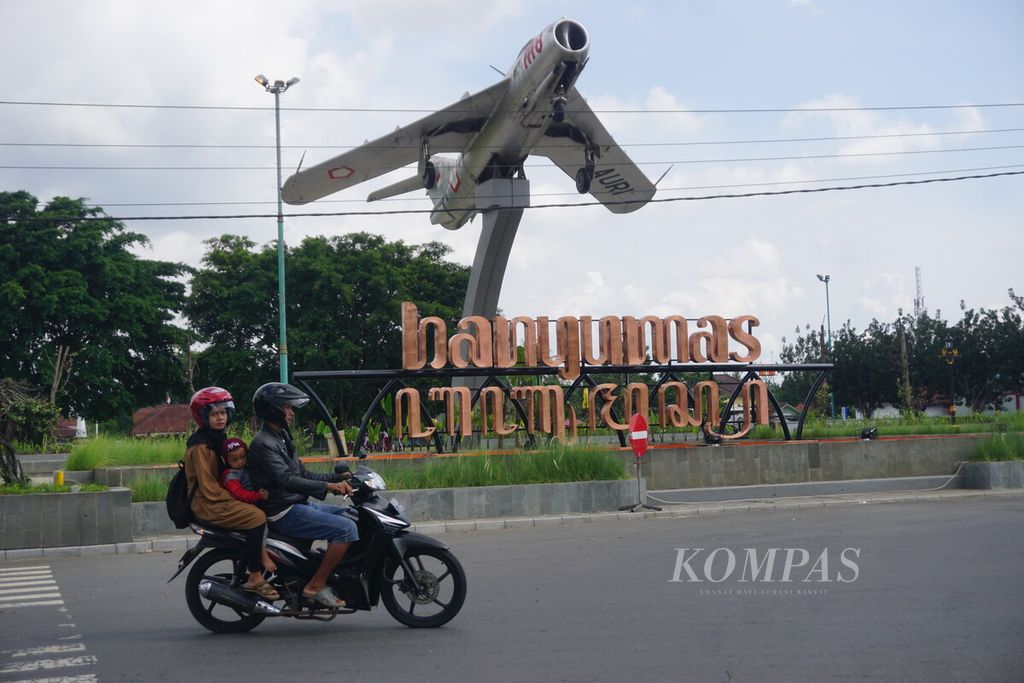 Suasana Alun-alun Banyumas di Kabupaten Banyumas, Jawa Tengah, Selasa (16/1/2024).