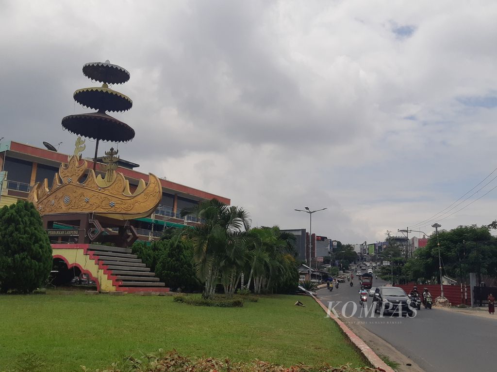 Suasana Kota Bandar Lampung, ibu kota Provinsi Lampung, pada Kamis (16/3/2023).