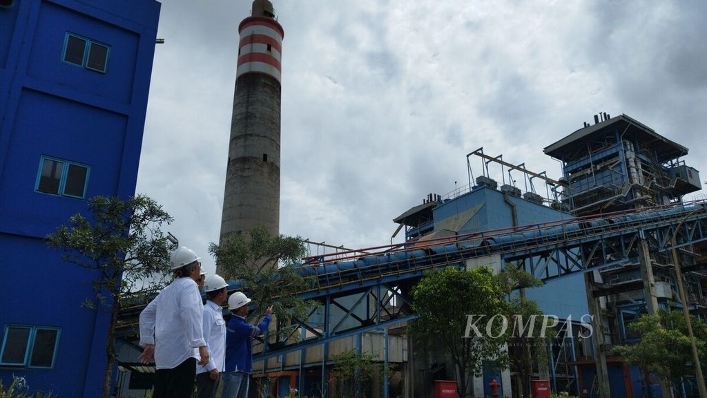 The condition of the Air Anyir Steam Power Plant (PLTU) in Bangka Regency, Bangka Belitung Province, on Monday (10/7/2023).