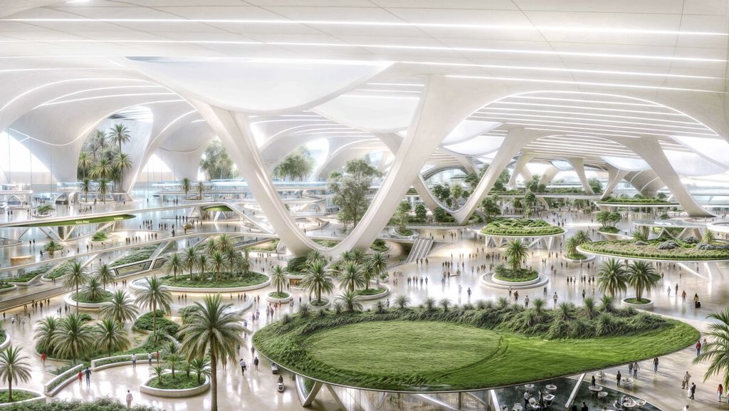Gambar rencana perluasan Bandara Al Maktoum, Dubai yang diungkap pada Minggu (28/4/2024)