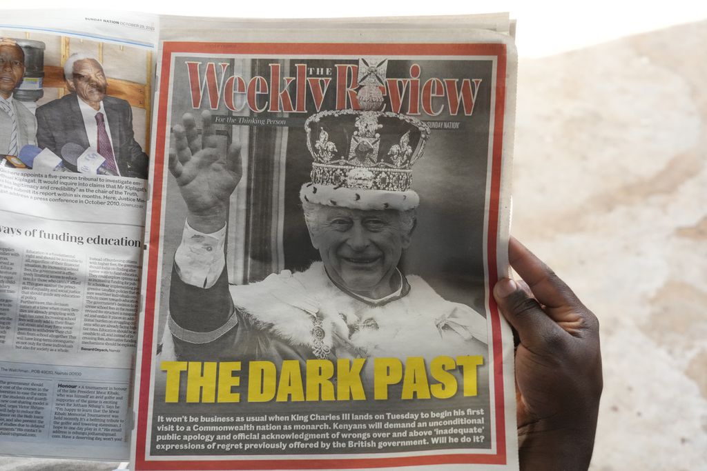 Salah satu media Kenya dalam edisi Minggu (29/10/2023)  melaporkan lawatan Raja Charles III ke Kenya. Dulu, Inggris pernah menjajah Kenya.