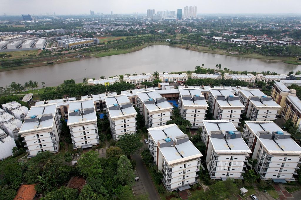 Lanskap perumahan yang dikembangkan Sinar Mas Land di BSD City, Tangerang, Banten, Kamis (26/1/2023).