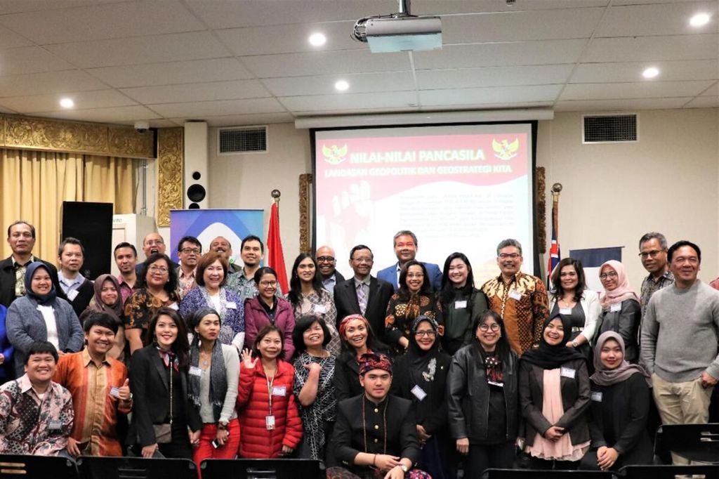 Para diaspora Indonesia yang menjadi peserta dari Pekan Pancasila di Melbourne, Australia, Rabu (28/11/2018).